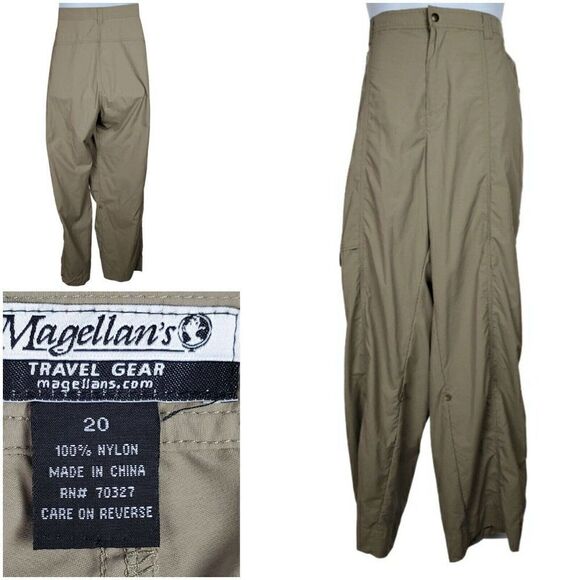 Magellan's Travel Gear Pants Womens Size 20 Brown Roll Tab  Adjustable Length - Picture 1 of 6